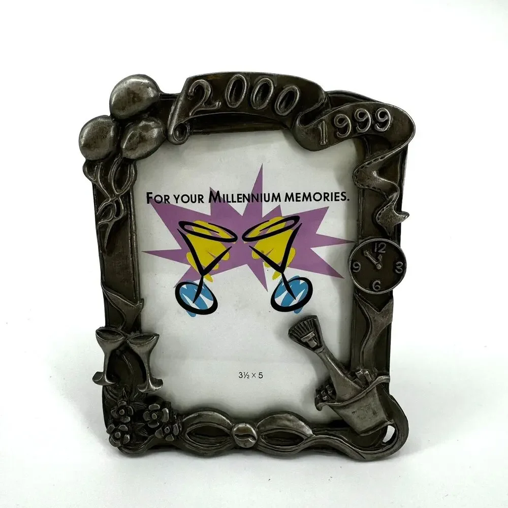 Sixtrees Millennium Memories Pewter 2000 1999 Photo Frame 3x5